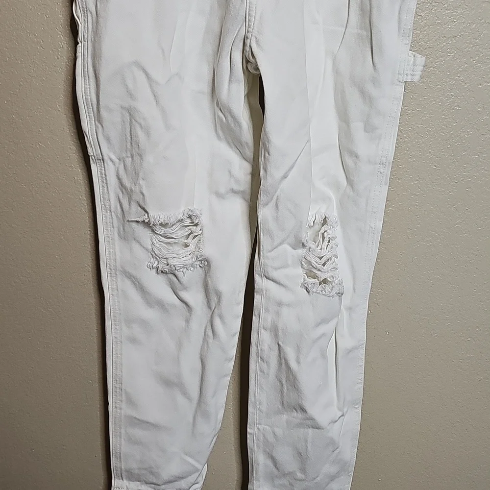 NWT Sandrine Rose Small Women's White Denim Overalls - Picture 4 of 10